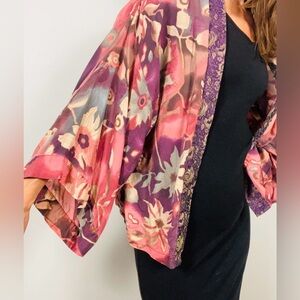 Vintage Mirasol Silk Floral Kimono – M/L/XL